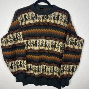 Llama Alpaca Sweater Andean Southwest Knit Soft Cozy Pullover‎